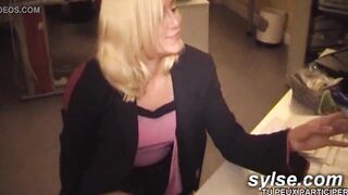 French amateur lesbian gets casted by a MILF in public