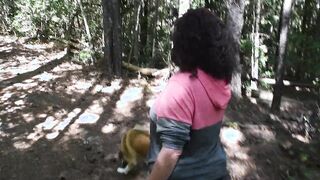 Ali Allure shares a walk with her man, then fucks another hiker in reverse cowgirl action