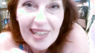 DawnSkye, the curvy babe, moans dirty while fingering her juicy butt and talking dirty