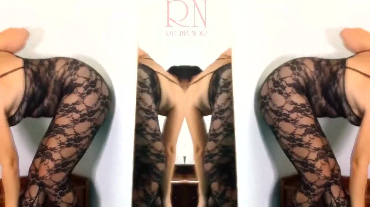 Two Young Models Dazzle in Elegant Black Mesh Lingerie
