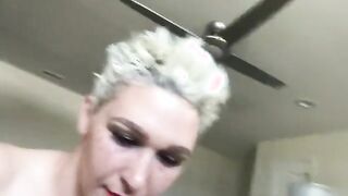 RIPPED HOLE IN PANTYHOSE PLAY WITH BLACK DILDO