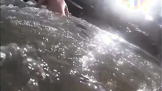 Real & Risky Nude River Swim & Handjob