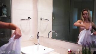 Curious Blonde Housewife Explores Passionate Encounters in the Kitchen with Isabelle Deltore