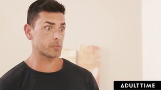 ADULT TIME - Sex Addict Babe Julia James SQUIRTS On Stepdad By Accident During Sneaky Masturbation