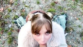 Hot Nympho GF Gives Outdoor Blowjob and Gets Cumshot Facial - Canadian Wilderness - AlexAndAva - 4K
