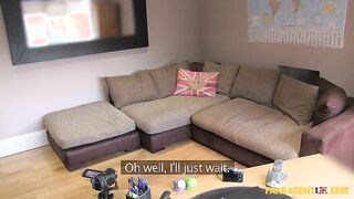 BLONDE goddess with long legs take a big cock IN HER ASS - Fake Agent UK