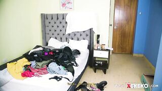 For not paying the rent, a Peruvian slut is fucked inside her apartment by the owner