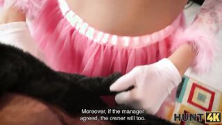 HUNT4K. Hot Russian whore Novella Night is fucking with her landlord in front of her cuckold GF