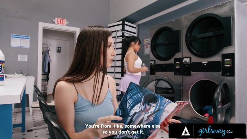 GIRLSWAY - Bored Girlfriends Maya Woulfe & Summer Col Have Wild Fuck While Waiting At The Laundromat