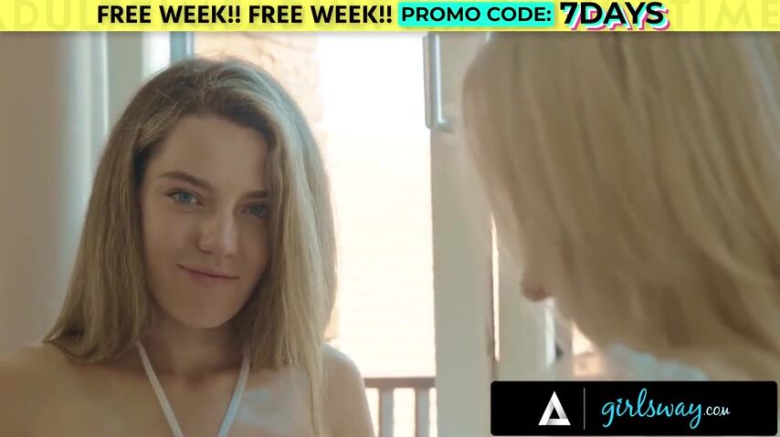 GIRLSWAY - Shy But Curious Straight College Roommates Caress Each Other! SENSUAL FOREPLAY