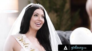 GIRLSWAY - Horny Bride Holly Day Cheats With PAWG Redhead Emma Magnolia During Steamy Striptease