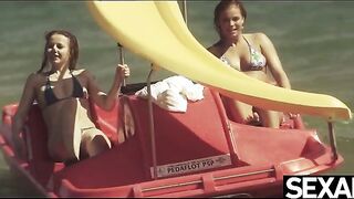 Watch these gorgeous beach babes enjoy passionate lesbian sex