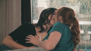 Sensual Lesbians Pleasure Each Other On A Rainy Day