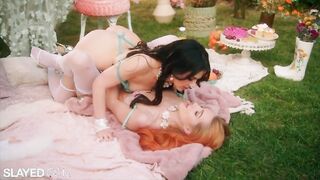 Intense Scissor Play with Valentina & Little Dragon: A Sizzling Lesbian Encounter