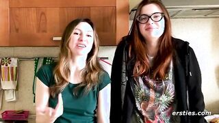 Amateur Lesbians Enjoy Playful Moments Together - A Romantic Massage Experience