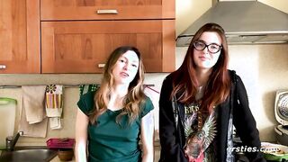 Amateur Lesbians Enjoy Playful Moments Together - A Romantic Massage Experience