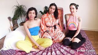 Exciting Lesbian Adventures: Playful Brunettes Enjoy an Intimate Encounter