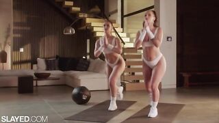 SLAYED Gym-bunnies Jada & Goddess work each other out