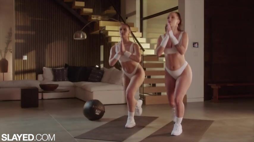 SLAYED Gym-bunnies Jada & Goddess work each other out