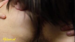 Hot Granny Gets Her Hairy Pussy Eaten By a Shy Teen