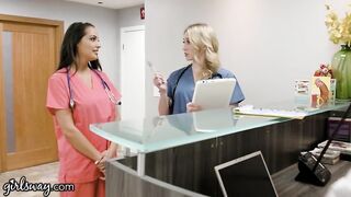 Girlsway Hot Rookie Nurse With Big Tits Has A Wet Pussy Formation With Her Superior