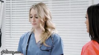 Girlsway Hot Rookie Nurse With Big Tits Has A Wet Pussy Formation With Her Superior