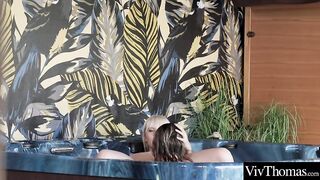 Sexy blondes have hot lesbian sex in the jacuzzi