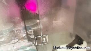 Squirting on the bathroom floor