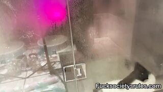 Squirting on the bathroom floor