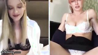 GIRLSWAY Kenna James And Her Boss Masturbate Remotely During The Quarantine