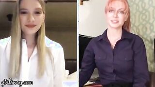 GIRLSWAY Kenna James And Her Boss Masturbate Remotely During The Quarantine