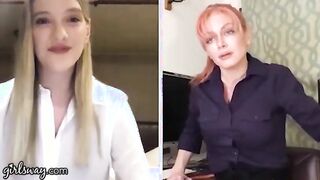 GIRLSWAY Kenna James And Her Boss Masturbate Remotely During The Quarantine