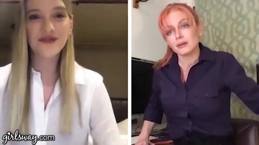 GIRLSWAY Kenna James And Her Boss Masturbate Remotely During The Quarantine