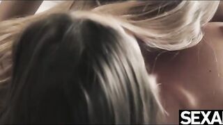 Sexy blonde has hot lesbian sex with stunning brunette girlfriend