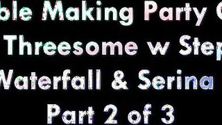 Serina And Kristy Tag-Team Dan In Wild Cum-Soaked Threesome!