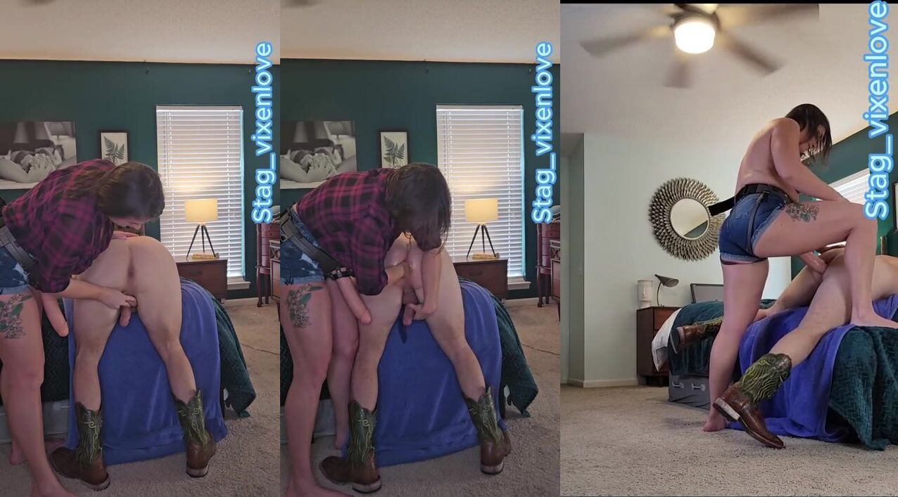 Save a horse ride a Cowboy, Curvy HotWife Fist and Pegs Her Squirting Cowboy with 10.5 in Cock