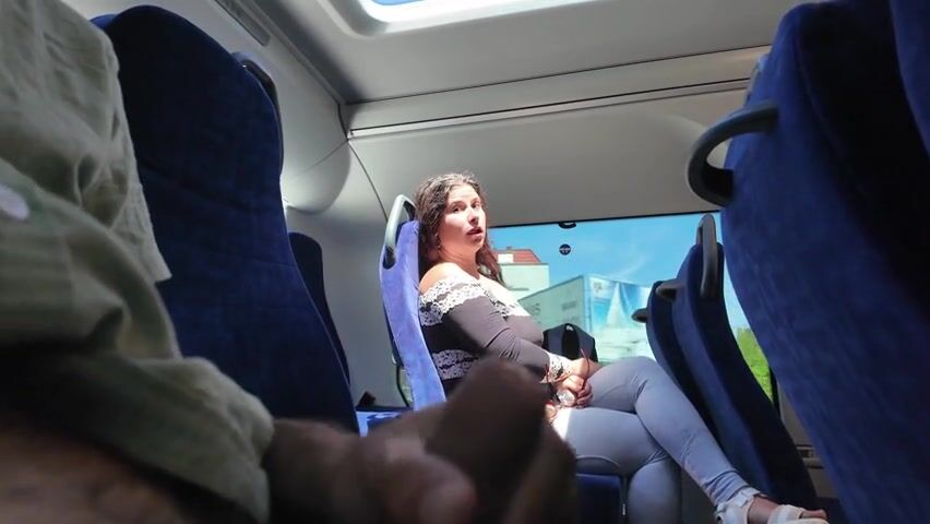 Stranger flashed his Dick. Busty Milf Sucked on the Bus.