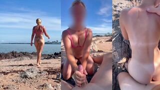 Unexpected Encounter on the Beach: Caught in the Act and Surprised by a Stranger!