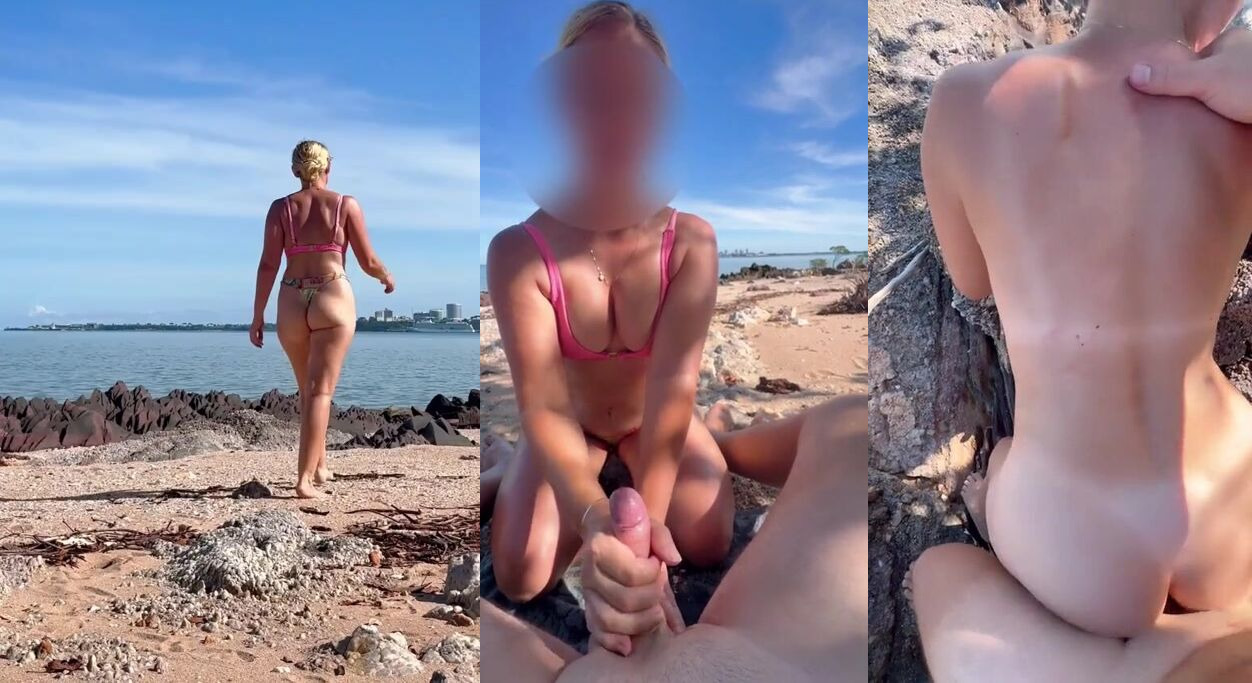 Unexpected Encounter on the Beach: Caught in the Act and Surprised by a Stranger!