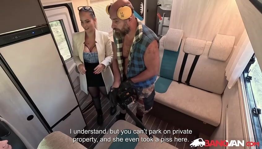 Jennifer Mendez: Busty RV Driver Surprised by Muscled Lumberjack in a Wild Outdoor Encounter!