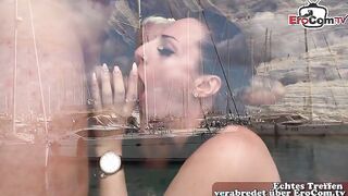 Exciting Outdoor Threesome Adventure: Two Women Enjoy a Beach Blowjob in Mallorca