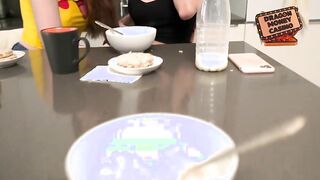 Two Playful Step Sisters Share an Intimate Moment - Threesome Fun with Red Rock & Purple Bitch