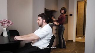 Secretary MariMoore's Wild Encounter with Her Boss While His Wife is Nearby!