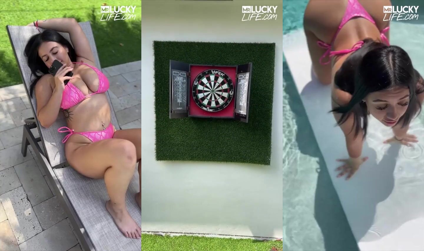 Sizzling Poolside Adventures with a Stunning Brunette Beauty - Must Watch!