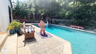 Steamy Poolside Encounter with Your Favorite MILF: POV Pleasure Awaits!