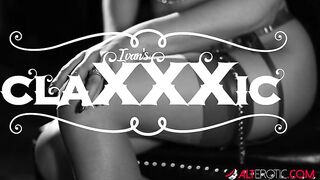 Luna Luxxx's Alluring Black and White Tease: A Sensual Solo Experience