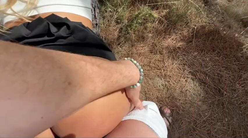 Scenic Mountain Adventure: Intimate Moments and Outdoor Fun with a Stunning Blonde