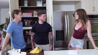 Horny Roommate Convinces Me to Fuck My Best Friend's Ass - Bi MMF - Steve Rickz, Sage Roux, Lucy Foxx