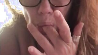 Curvy Cougar's Sensual Mirror Play with Glass Dildo and Intense Pleasure