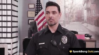 SPANKBANG GOLD - Cheating Hot Cop Gangbanged By Entire Cop Force